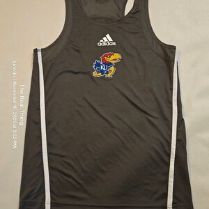 Adidas Men's Dark Gray Tank Top with KU Logo